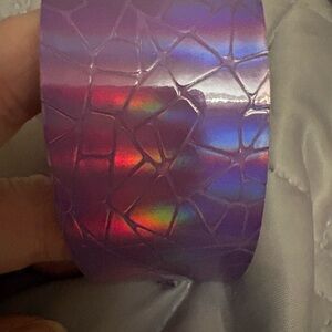Iridescent Purple Croc-Embossed Bracelet
